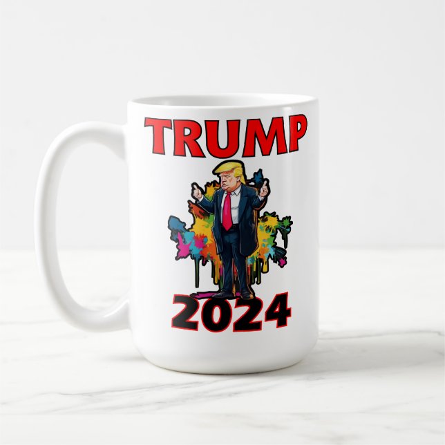 Trump for President 2024, Make America great  Coffee Mug (Left)