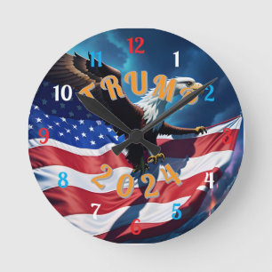 TRUMP for PRESIDENT 2024 Round Clock