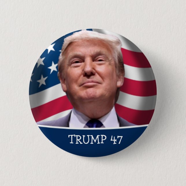 Trump for president 47 vote 2024 6 cm round badge (Front)