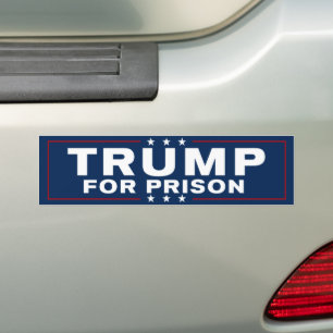 Trump For Prison 2024 Lock Him Up Anti-Trump Bumper Sticker