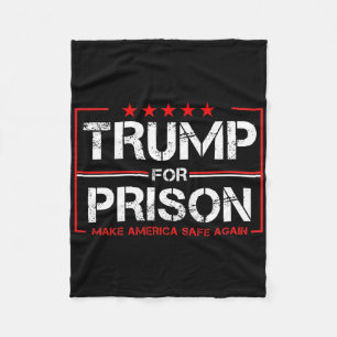 Trump For Prison 2025 Funny Trump Fleece Blanket