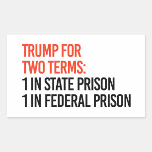 Trump for two terms rectangular sticker