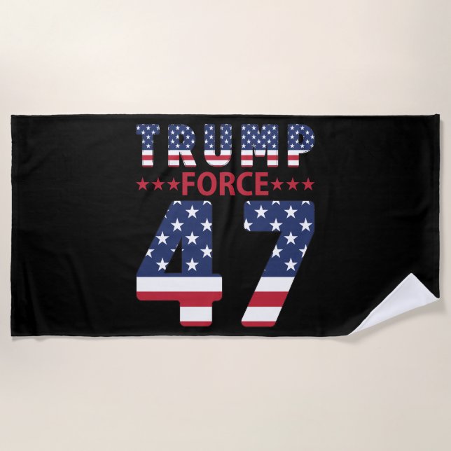Trump Force 47 Beach Towel (Front)