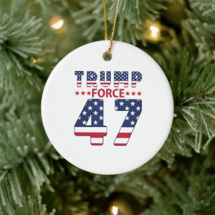 Trump Force 47 Ceramic Ornament