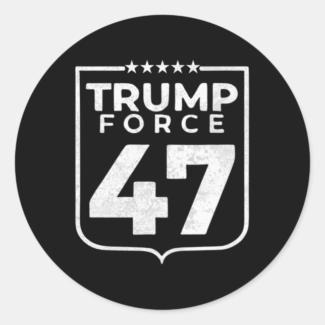 Trump Force 47  Classic Round Sticker (Front)