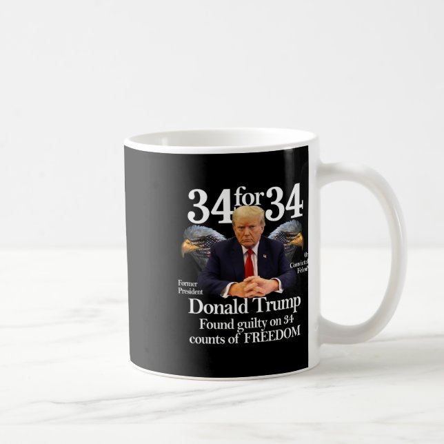 Trump Found Guilty On &#;  Counts Of Freedom  Coffee Mug (Right)