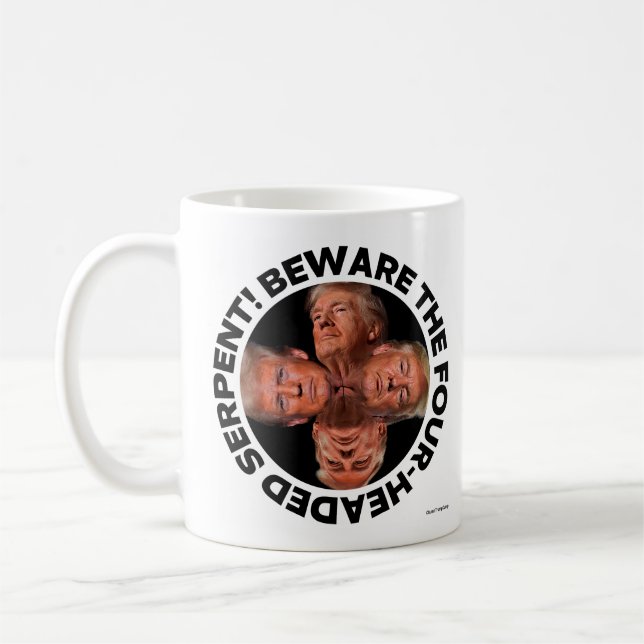 TRUMP "FOUR-HEADED SERPENT" COFFEE MUG (Left)