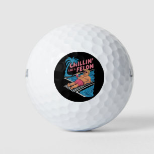Trump Funny Chillin Like A Felon Trump 2024 Golf Balls