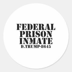 Trump Funny Halloween Costume T Shirt Prison Inmat Classic Round Sticker
