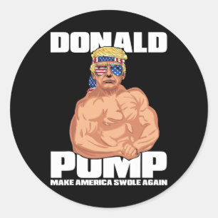 Trump Funny July 4th Donald Pump Classic Round Sticker