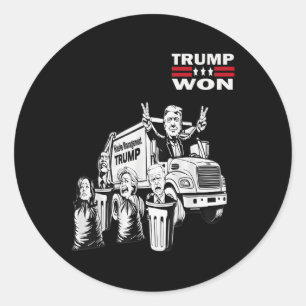 Trump Garbage Truck Waste Management 47th Funny - Classic Round Sticker