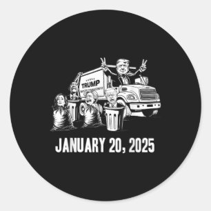 Trump Garbage Truck Waste Management Inauguration Classic Round Sticker