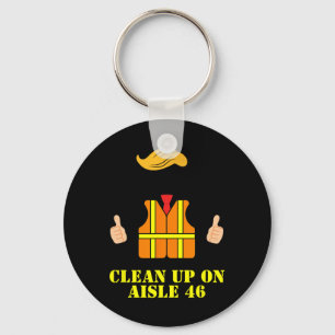 Trump Garbyge Man Safety Vest Clean Up On Aisle 46 Key Ring