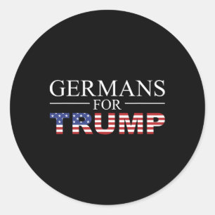 Trump - Germans For Trump - Wahlen Black Usa Flag Classic Round Sticker