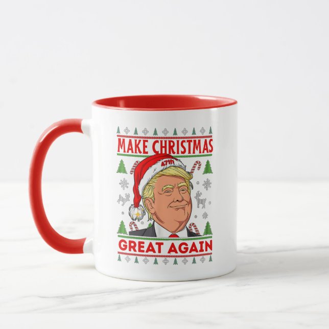 Trump Gift Mug, Donald Trump Merry Christmas Mug (Left)