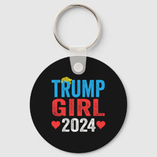 Trump Girl 2024 Cute Trump Flag Women Girls Kids Key Ring