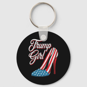 Trump Girl 2024 High Heels American Flag Women Rep Key Ring