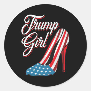 Trump Girl 2025 High Heels American Flag Women Rep Classic Round Sticker