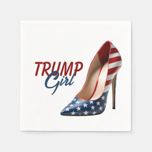 TRUMP GIRL Flag High Heels Napkin