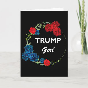 Trump Girl Flower Wreath Card