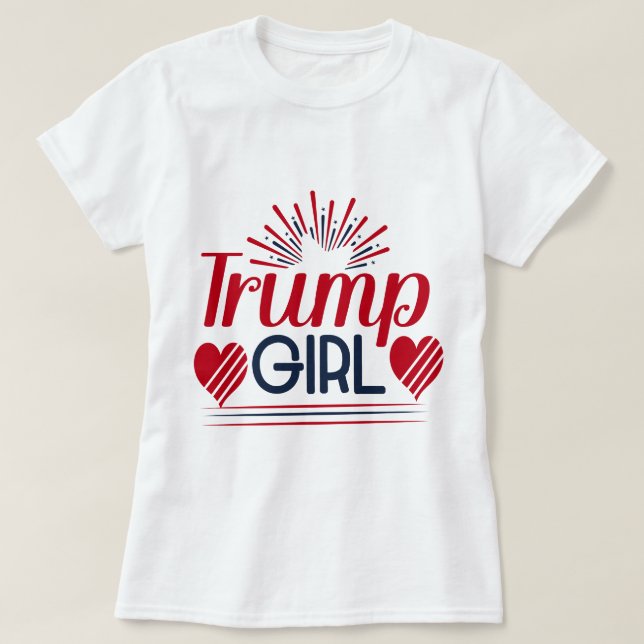 Trump Girl Hearts & Fireworks T-Shirt (Design Front)