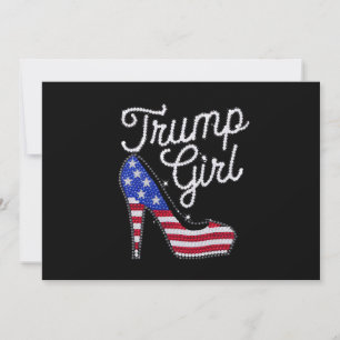Trump Girl High Heel American Flag Bling Patriot Invitation