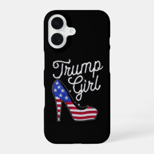 Trump Girl High Heel American Flag Bling Patriot iPhone 16 Case