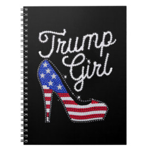 Trump Girl High Heel American Flag Bling Patriot Notebook