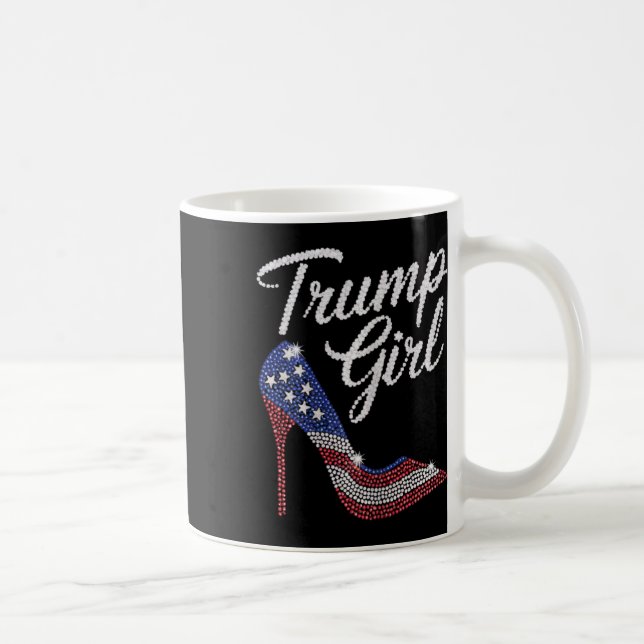 Trump Girl High Heel American Flag Bling Patriot T Coffee Mug (Right)