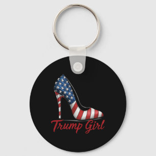 Trump Girl High Heel Stilettos American Flag Trump Key Ring