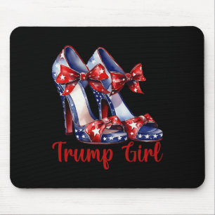 Trump Girl High Heel Stilettos American Flag Trump Mouse Pad