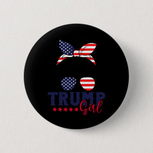 Trump Girl Messy Bun Trump 2024 Election American 6 Cm Round Badge