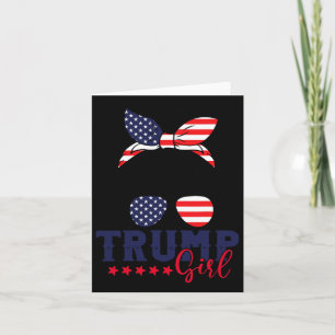 Trump Girl Messy Bun Trump 2024 Election American  Card