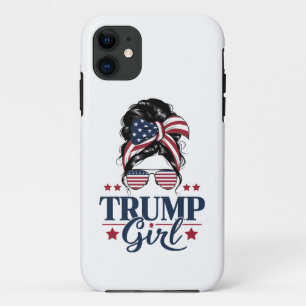 Trump Girl Messy Bun Trump 2024 Election American  iPhone 11 Case