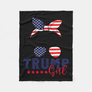 Trump Girl Messy Bun Trump 2024 Election American Fleece Blanket