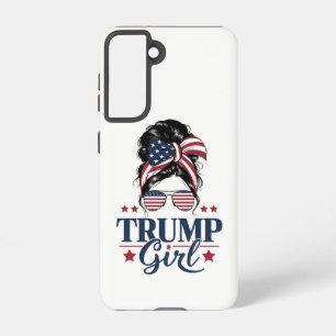 Trump Girl Messy Bun Trump 2024 Election American Samsung Galaxy Case