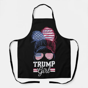 Trump Girl Messy Bun USA 47 President Apron