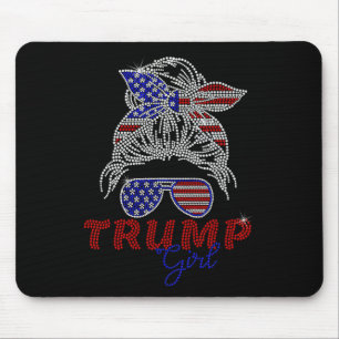 Trump Girl Messy Bun Voting For Trump 2025 Faux Rh Mouse Pad
