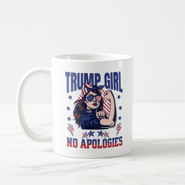 Trump Girl No Apologies Funny Republican Women Coffee Mug (Left)