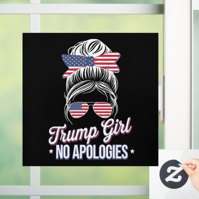 Trump Girl No Apologies Messy Bun Retro Vintage (Home)