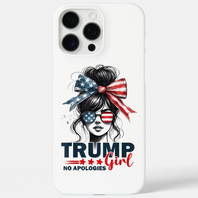 Trump Girl No Apologies Messy Bun Sunglasses Trump Case-Mate iPhone Case (Back)