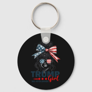 Trump Girl No Apologies Messy Bun Sungles Trump 20 Key Ring