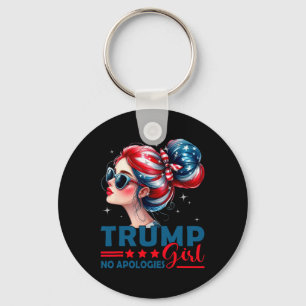 Trump Girl No Apologies Messy Bun Sungles Trump Us Key Ring