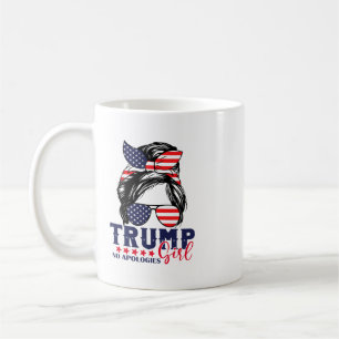 Trump Girl No Apologies Messy Bun Trump American F Coffee Mug