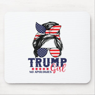 Trump Girl No Apologies Messy Bun Trump American F Mouse Pad