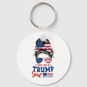 Trump Girl No Apologies Patriotic American Messy B Key Ring
