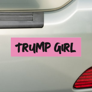TRUMP GIRL pink BUMPER STICKER