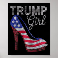 Trump Girl Stilettos High Heel American Flag Bling