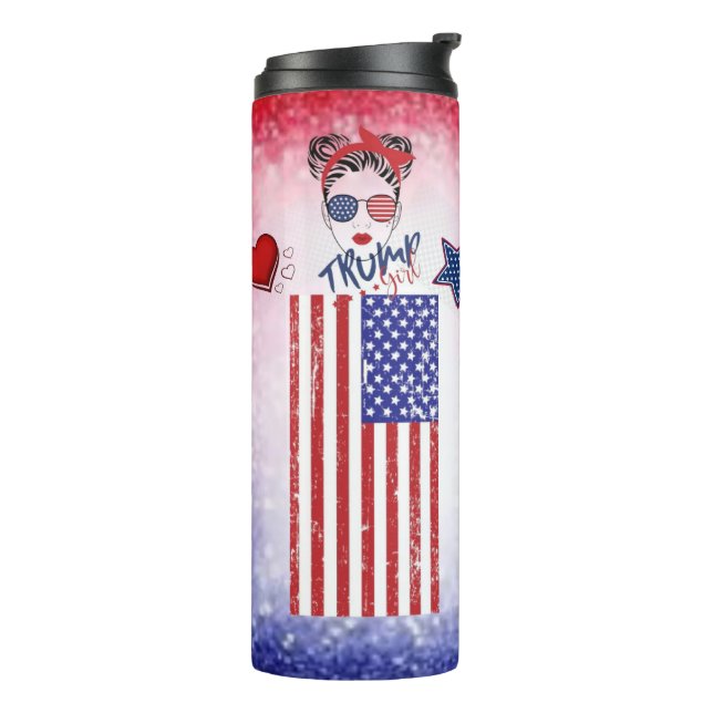 Trump Girl Thermal Tumbler (Rotated Left)