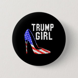 Trump Girl Trump 2025 Election American Flag 6 Cm Round Badge
